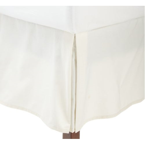 Fresh Ideas Tailored Poplin Bedskirt 14-Inch Drop Queen, Ivory