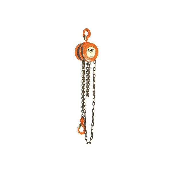 CM 2255 Steel Lightweight Hand Chain Hoist, 1000 lbs Capacity, 10' Lift Height, 1-1/16" Opening