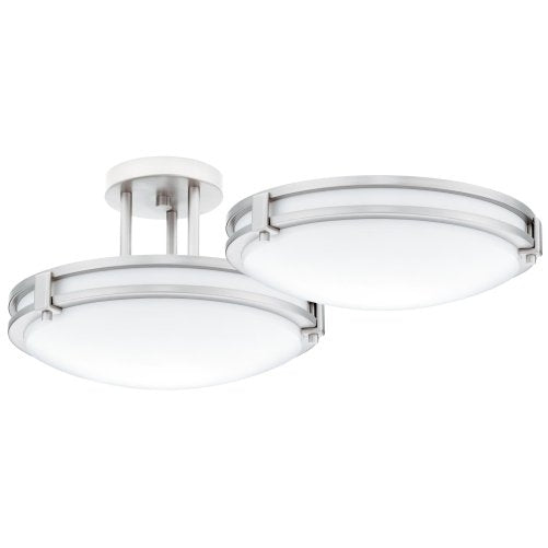 Lithonia Lighting 11750 BN M4 Saturn 26-Watt Single-Light Fluorescent Ceiling Fixture with White Acrylic Globe, Brushed Nickel