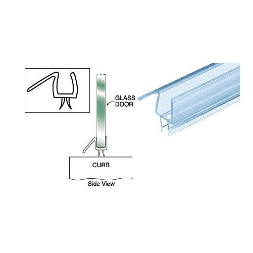 CRL Clear Co-Extruded Bottom Wipe with Drip Rail for 3/8" Glass - 36" Long