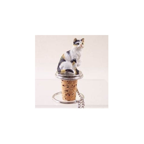 Shorthair Calico Cat Wine Bottle Stopper CTB05