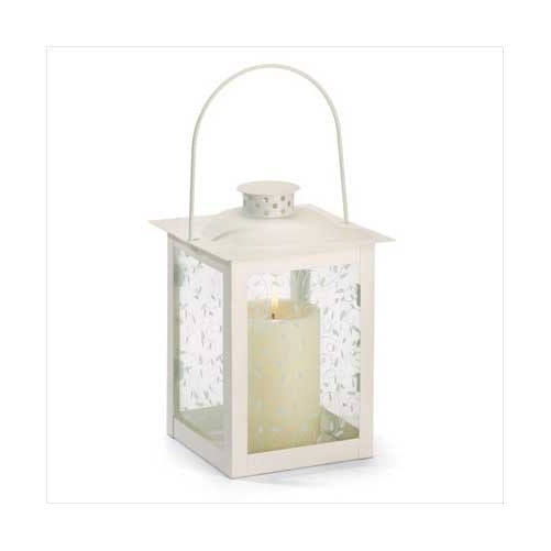 Gifts & Decor Large White Lantern Ivory Glass Candleholder Candle