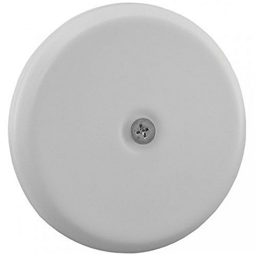 Jones Stephens Corporation C95007 High Impact Plastic 7 1/4" Flat Design Cleanout Cover Plate, White, Small, White