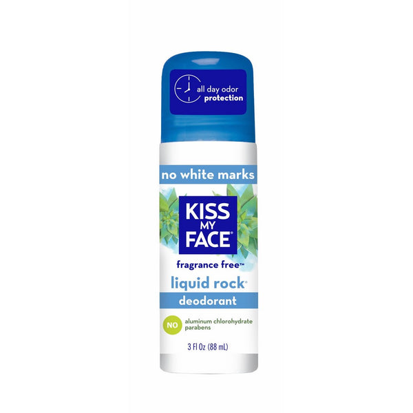 Kiss My Face Liquid Rock Roll-On Deodorant, Fragrance Free, 3 oz