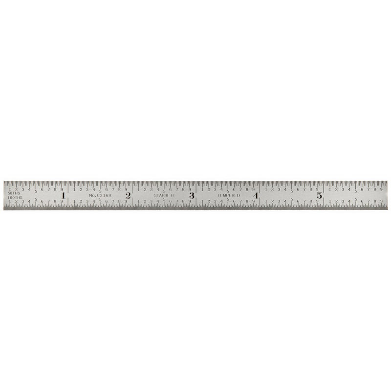 Starrett C316R-6 6-Inch Steel Rule with Inch Graduations