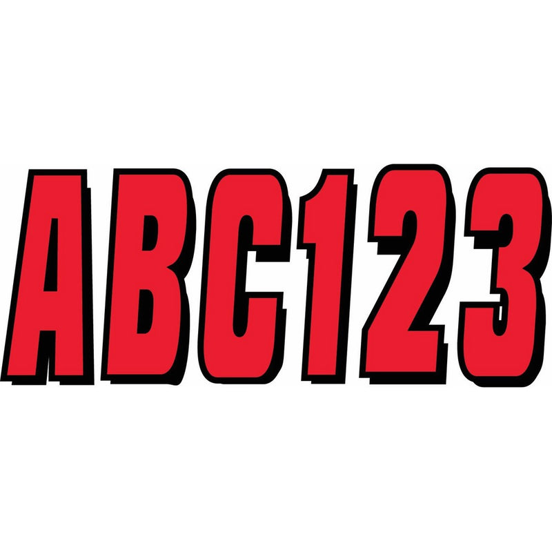 Hardline Products Series 320 Factory Matched 3-Inch Boat & PWC Registration Number Kit, Red/Black