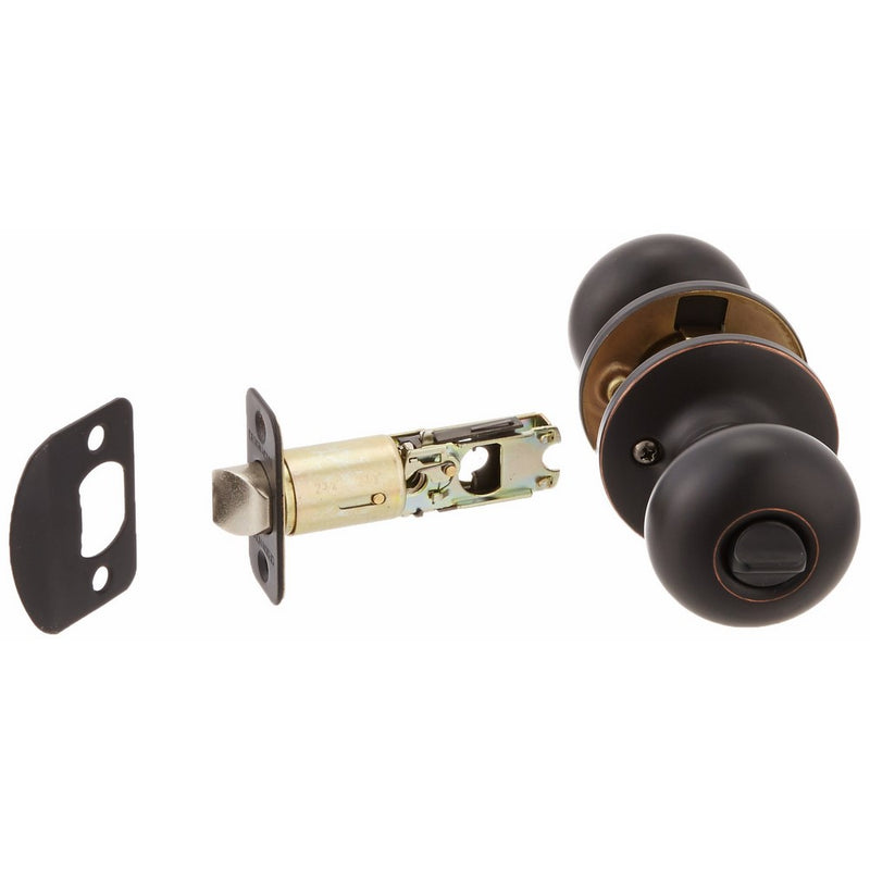 Design House 753459 Cambridge 2-Way Latch Privacy Door Knob, Adjustable Backset, Oil Rubbed Bronze Finish