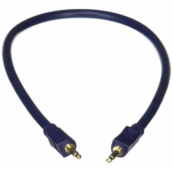 C2G 40600 Velocity 3.5mm M/M Stereo Audio Cable, Aux Cable, Blue (1.5 Feet, 0.45 Meters)