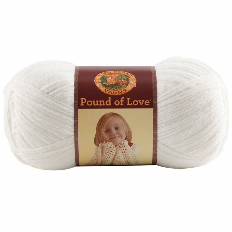 Lion Brand Yarn 550-100 Pound of Love Yarn, White