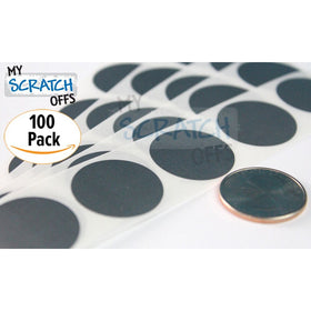 Silver 1" Round (Quarter size) Circle Scratch-off Stickers Self Peel & Stick DIY Labels - Pack of 100 My Scratch Offs