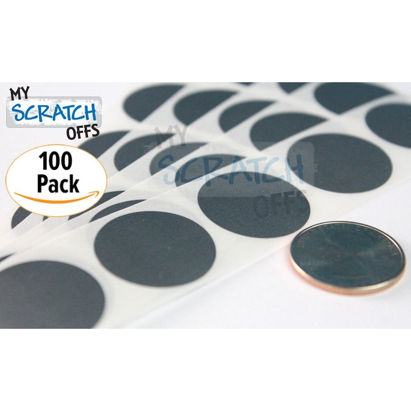 Silver 1" Round (Quarter size) Circle Scratch-off Stickers Self Peel & Stick DIY Labels - Pack of 100 My Scratch Offs