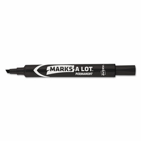 Marks-A-Lot 08888 Large Desk Style Permanent Marker, Chisel Tip, Black (Pack of 12)
