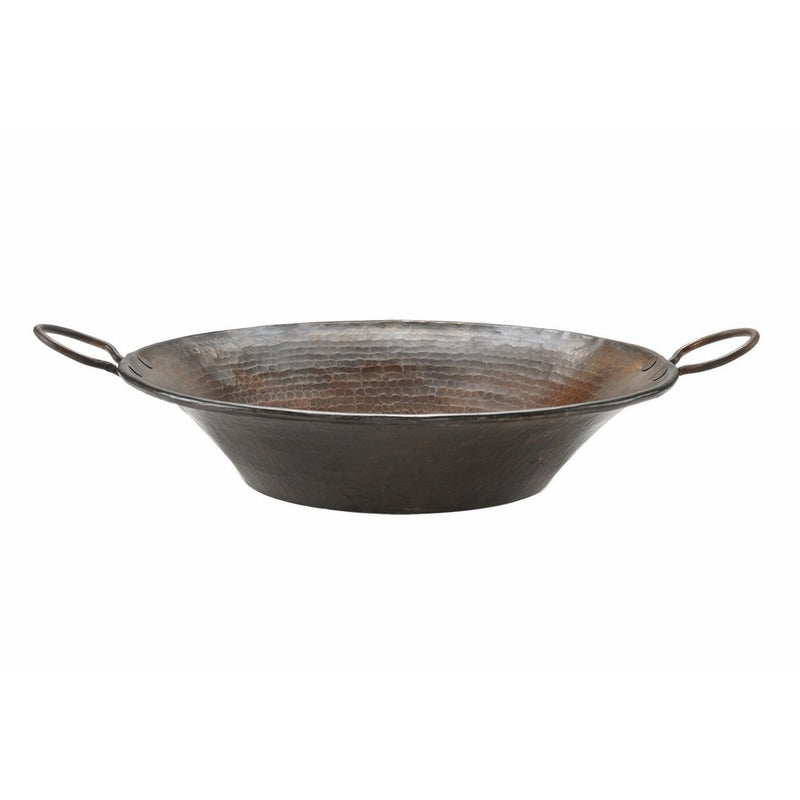 Premier Copper Products VR16MPDB Round Miners Pan Vessel Hammered Copper Sink, Oil Rubbed Bronze