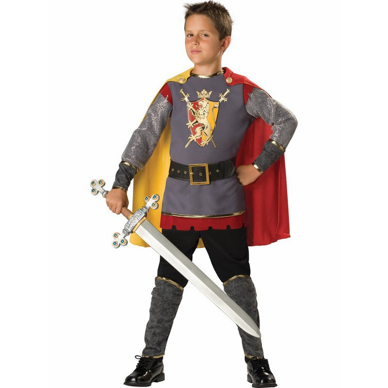 In Character Costumes, LLC Boys 2-7 Loyal Knight Tunic Set, Silver/Burgundy, 4