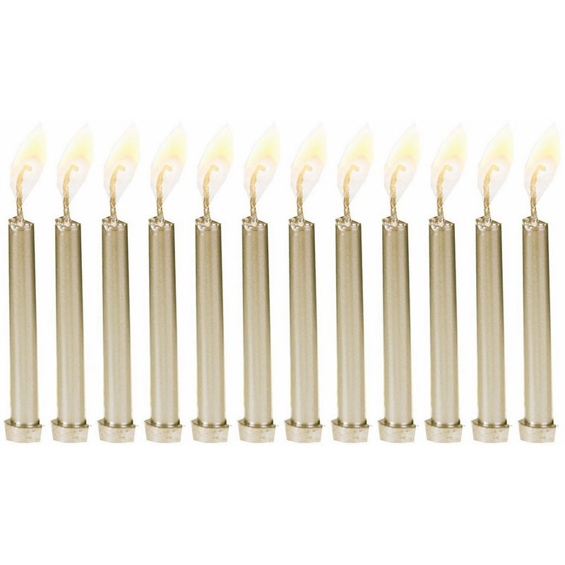 Biedermann 12 Metallic Birthday Candles in Holders, Gold