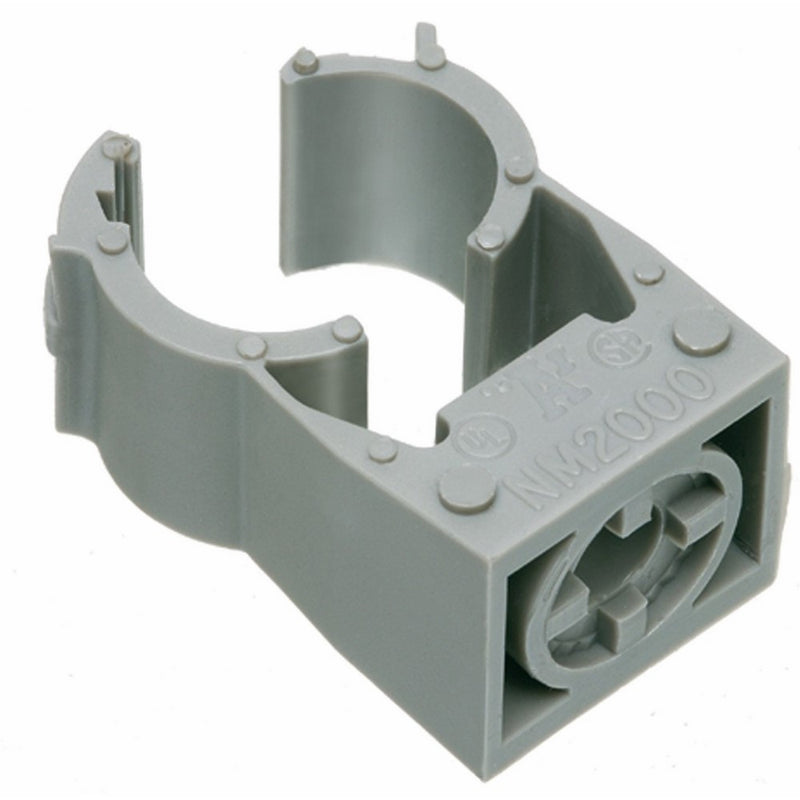 Arlington NM2000-100 Gray One-Piece Non-Metallic UV-Rated Quick-Latch Pipe Hanger, 100-Pack, 1/2-Inch EMT