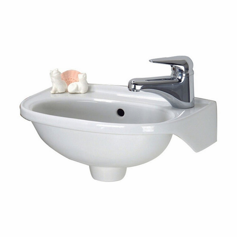 Barclay Tina Wall-Hung Lavatory with 1 Hole on Right
