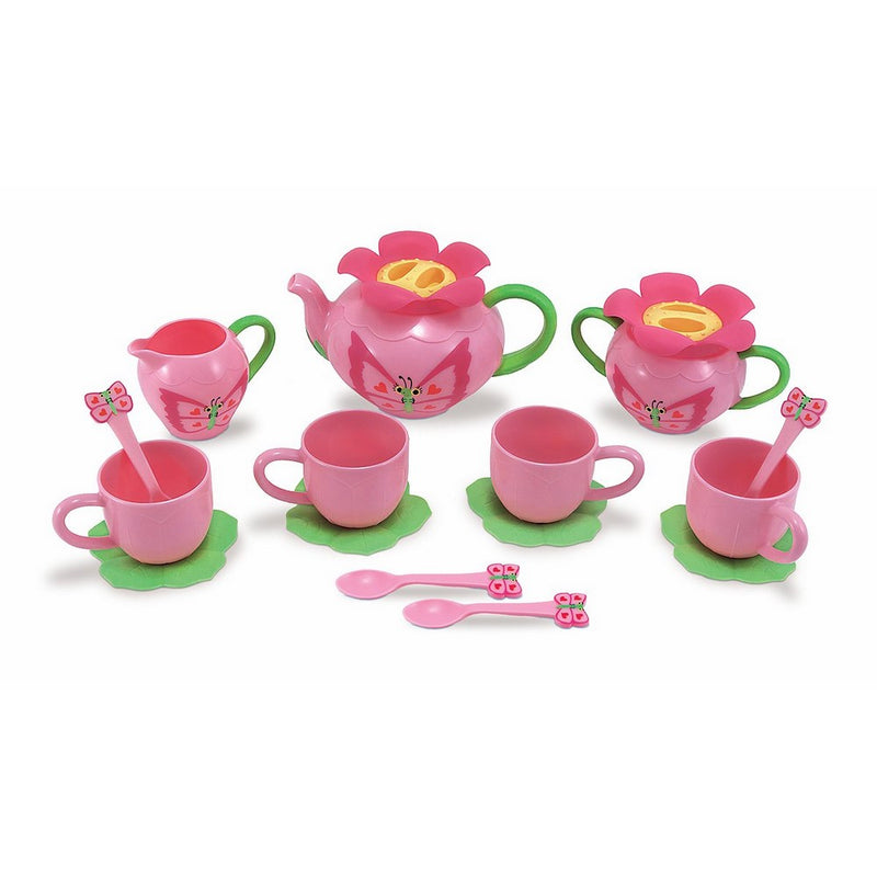 Melissa & Doug Sunny Patch Bella Butterfly Tea Set (15 pcs) - Play Food Accessories