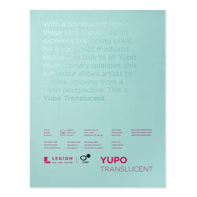 Legion Yupo Polypropylene Pad, 9 X 12 inches, 104lb., Translucent, 15 Sheets (L21-YPT153WH912) (35751983)
