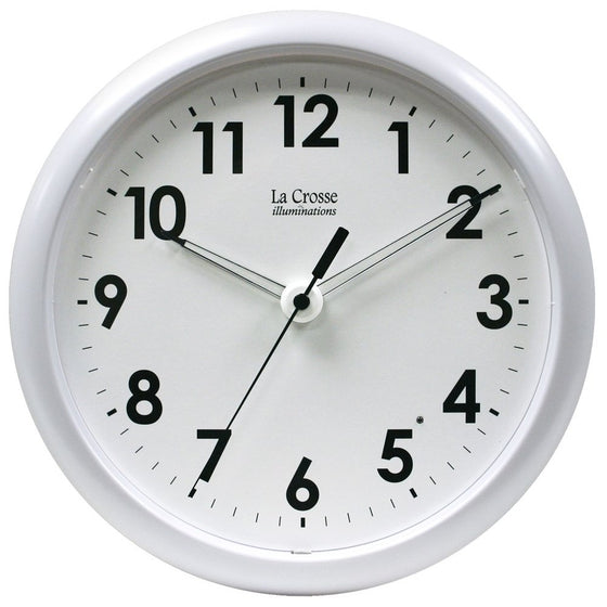 La Crosse Illuminated 403-310 10 Inch White frame clock