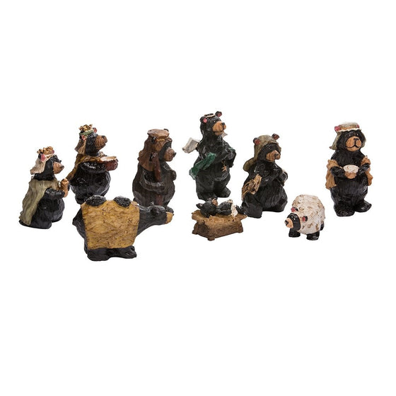 Kurt Adler Resin Nativity Bear, 4-Inch, Set of 9