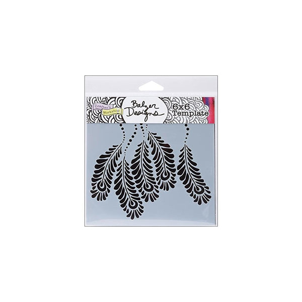 Crafters Workshop TCW6X6-268S Template, 6 by 6-Inch, Peacock Feathers