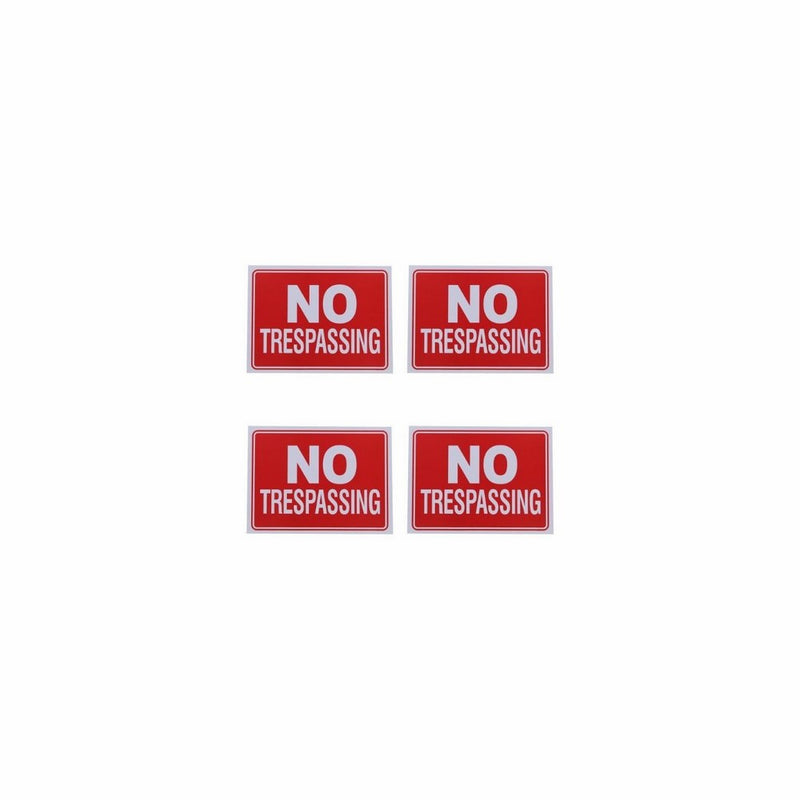 No Trespassing Sign 9 x 12 Inch - 4 Pack