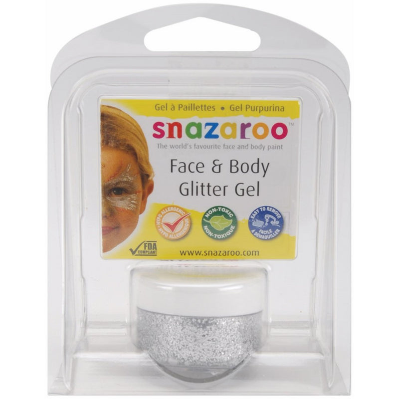 Snazaroo Glitter Gel 12ml Clam Pack - Silver