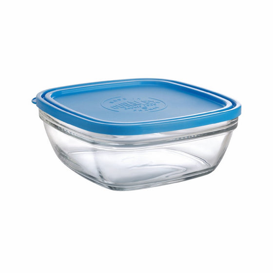 Duralex Made In France Lys Square Bowl with Lid, 70.3-Ounce