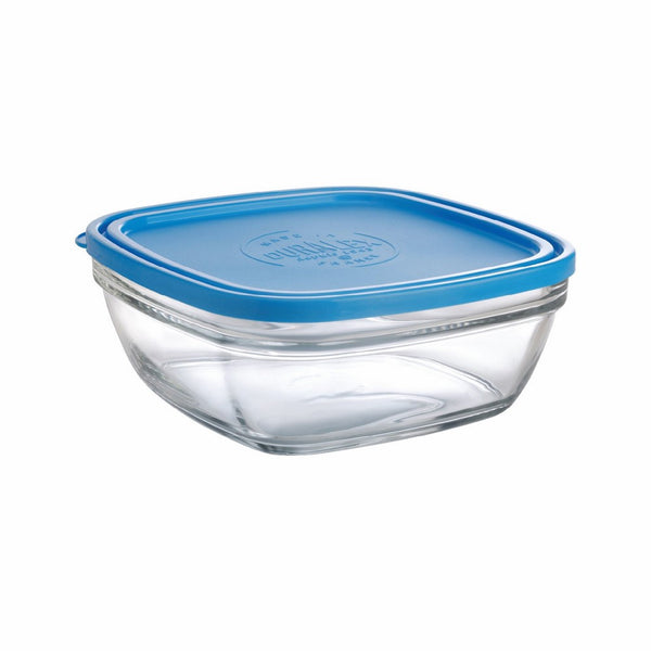 Duralex Made In France Lys Square Bowl with Lid, 70.3-Ounce