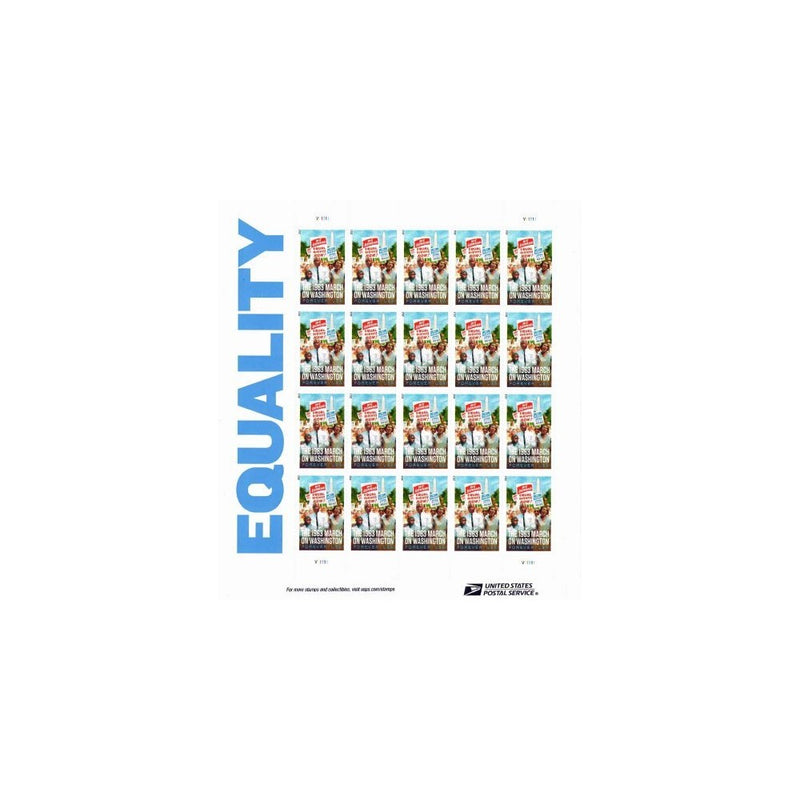 Equality - March of Washington Sheet of 20 x Forever U.S. Postage Stamps Scott 4804 by USPS