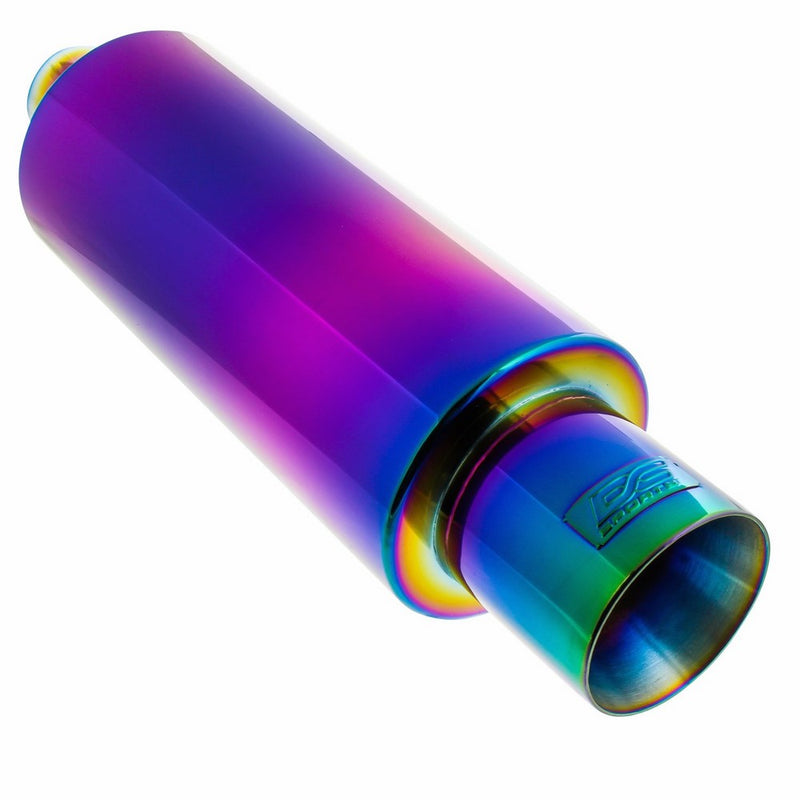 DC Sports EX-5023 Universal Chameleon Anodized Bullet Exhaust Muffler