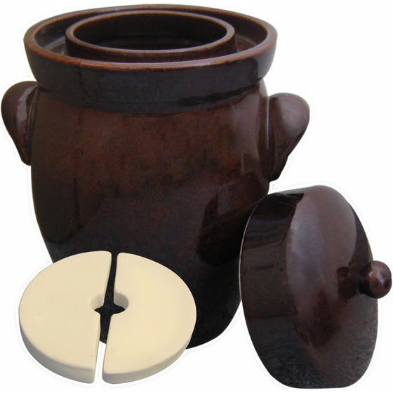 Kerazo - 5L (1.3 Gal)K&K Keramik German Made Fermenting Crock Pot, Kerazo F2