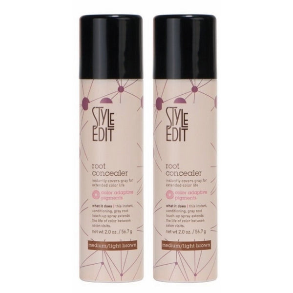 Style Edit Root Concealer Factory Fresh, Medium Light, Brown 2oz 2 Pack