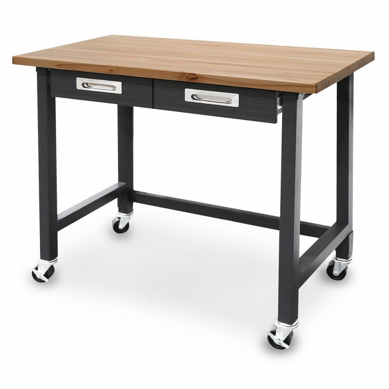 Seville Classics (UHD20271B) UltraGraphite Wood Top Workbench on Wheels (48W x 24.7D x 37.4H Inches) Graphite