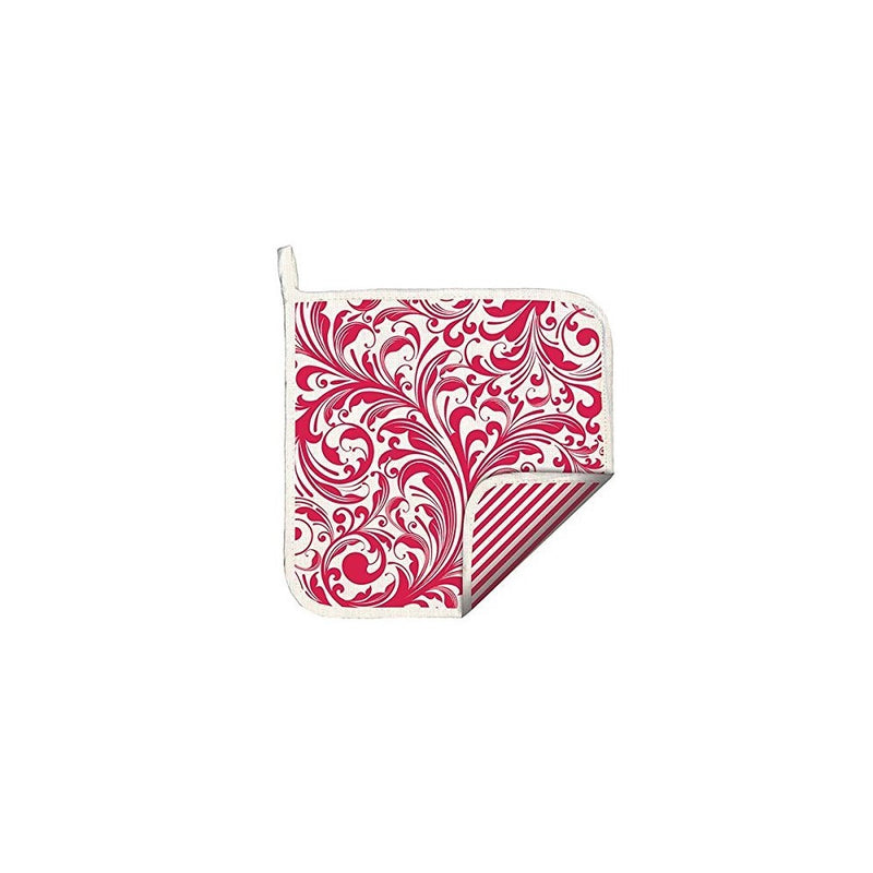 Michel Design Works Candy Cane Cotton Potholder, Red