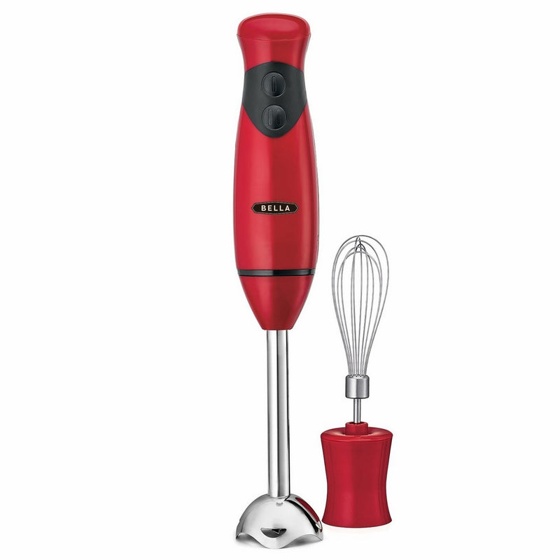 BELLA Hand Immersion Blender with Whisk Attachment, 250 Watt RED 14460