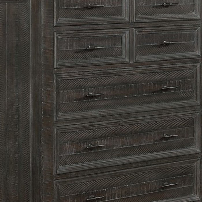 Transitional Style Wooden Chest with 8 Drawers, Dark Brown