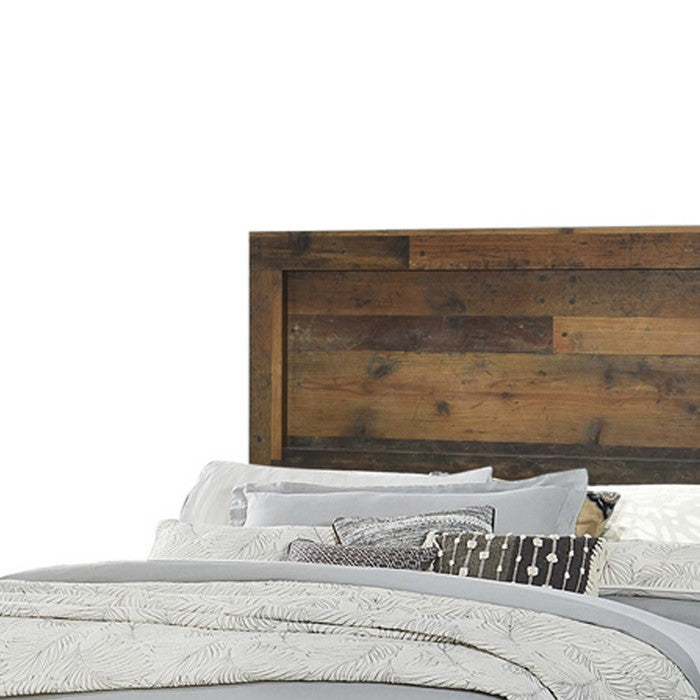 Contemporary Style Twin Size Bed with Rustic Details, Dark Brown