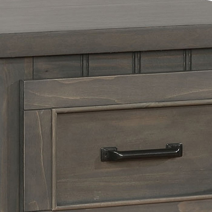 Contemporary Style Wooden Nightstand with Minimal Design Aesthetics, Gray