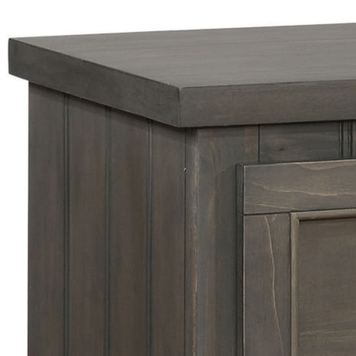Contemporary Style Wooden Nightstand with Minimal Design Aesthetics, Gray