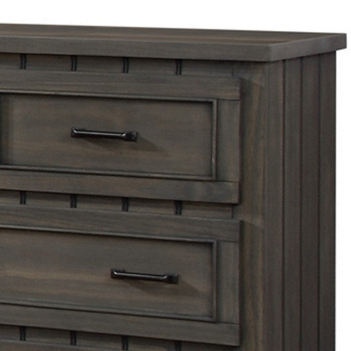 Contemporary Style Wooden Dresser with 7 Pull Out Drawers, Brown