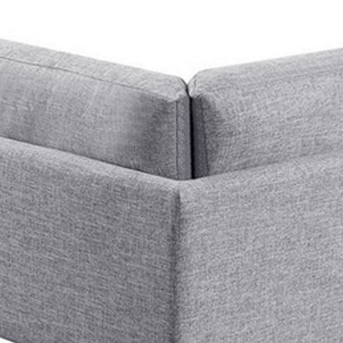 Fabric Upholstered Corner Chair with Tufted Back and Splayed Legs, Gray