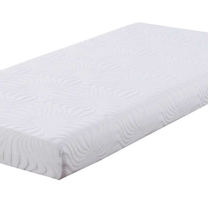 Contemporary Style Twin Size Fabric and Memory Foam Mattress, White