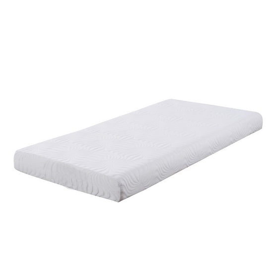 Contemporary Style Twin Size Fabric and Memory Foam Mattress, White