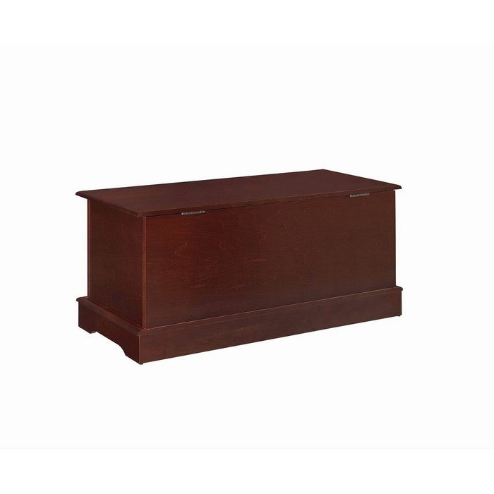 Traditional Style Lift Top Wooden Chest with Locking Lid, Dark Brown