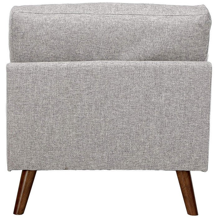 Fabric Upholstered Armless Chair with Tufted Back and Splayed Legs, Gray