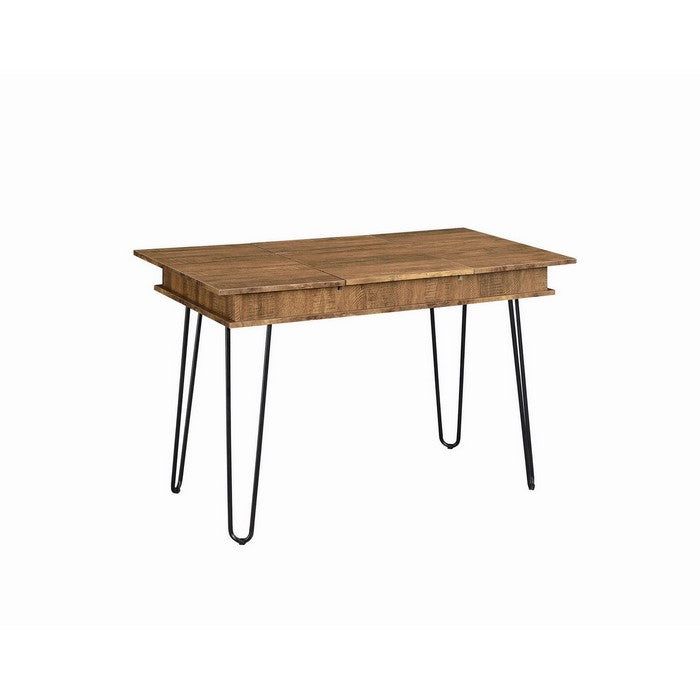 Modern Style Writing Desk with Hidden Storage and USB Port, Rustic Brown
