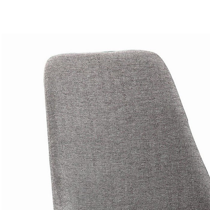 Textured Fabric Upholstered Metal Frame Dining Chair, Set of 2, Gray