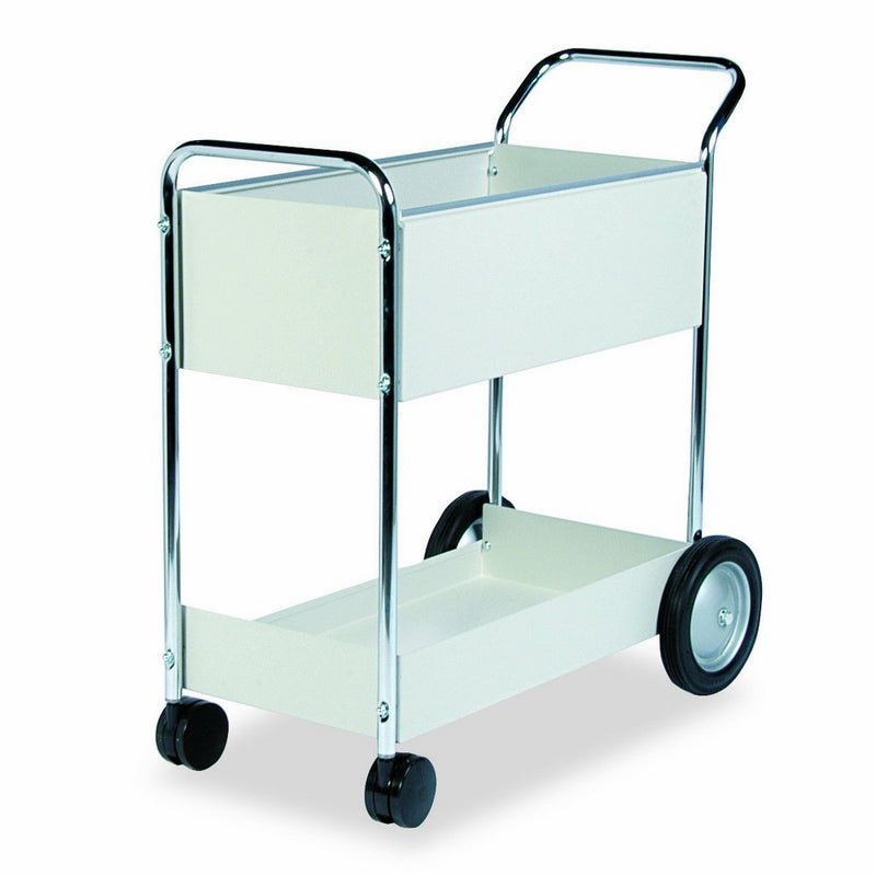 Fellowes 40922 Steel Mail Cart, 150-Folder Capacity, 20w x 40-1/2d x 39h, Dove Gray